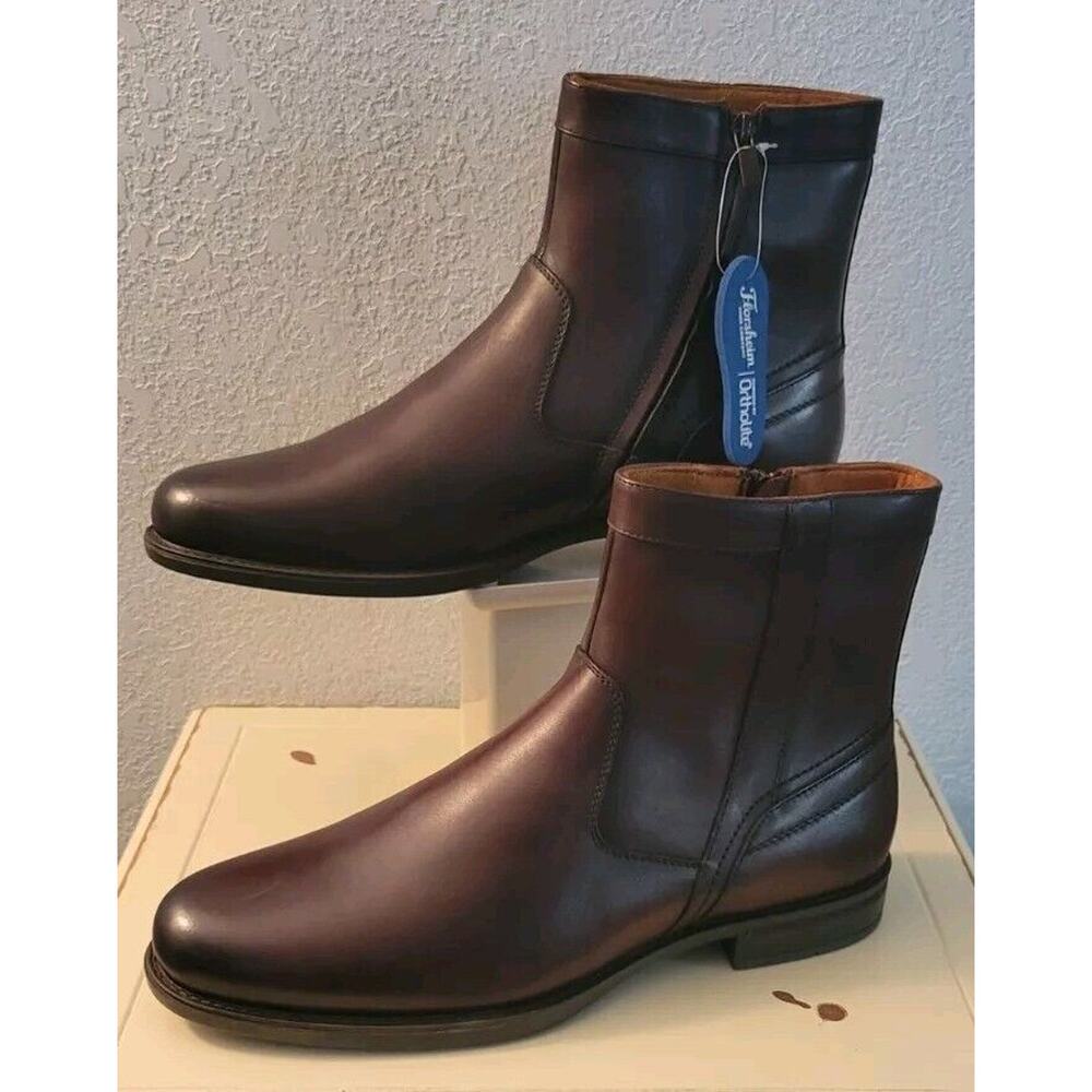 Florsheim Men's Dark Brown Leather Ankle Boots